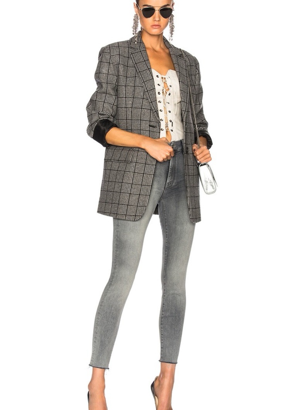 MOTHER High Waister “Looker Ankle Fray” in Huntress Washed Gray-Black Size 31 - Picture 8 of 9